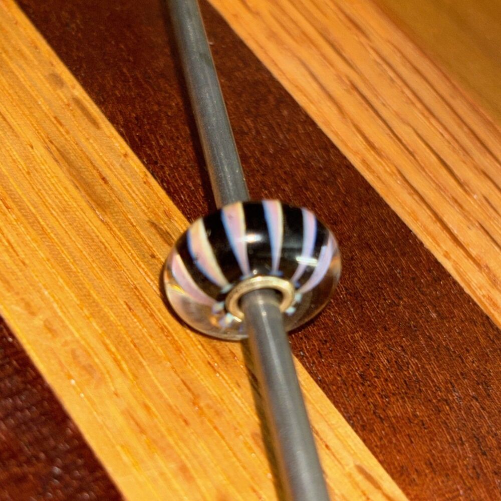 Authentic Trollbeads Glass 61385 Khaki Stripe :0